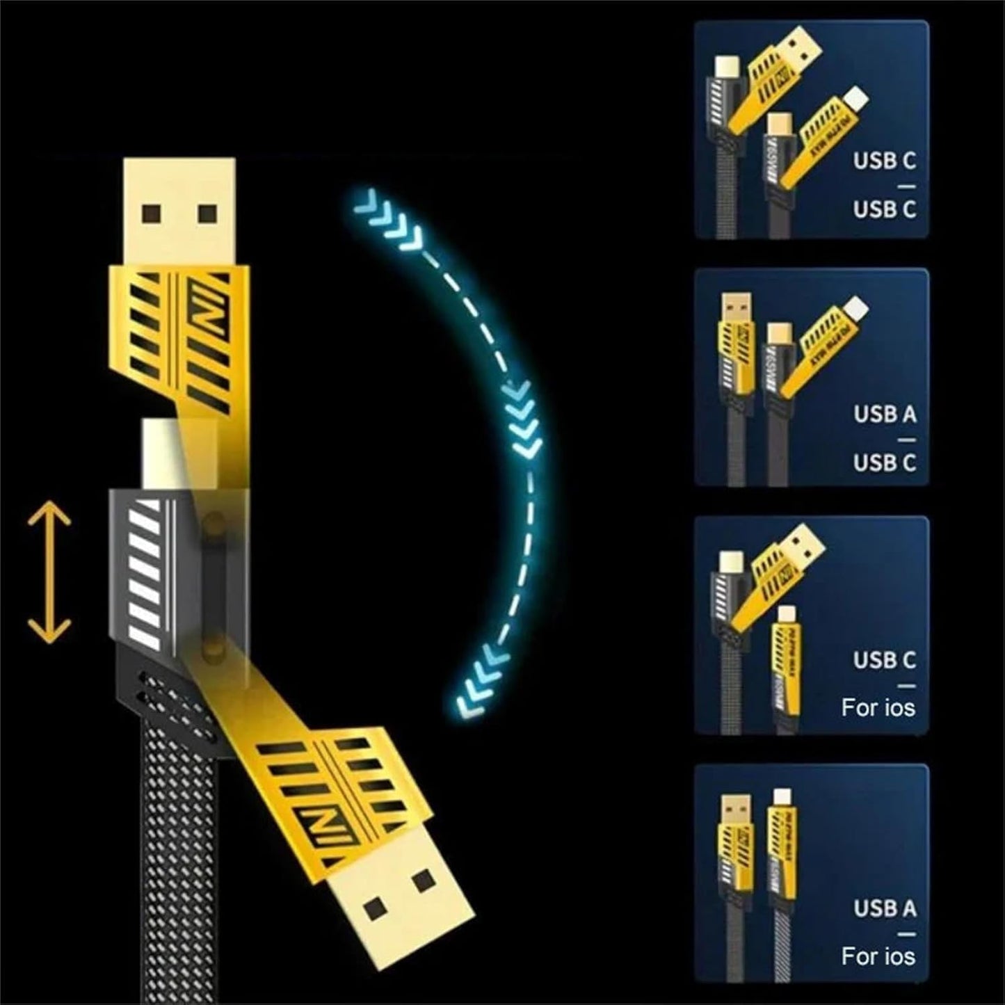 CABLE DE CARGA 65W 4 EN 1